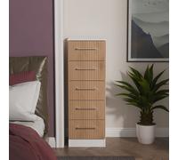 Ready Assembled 2 U Gloucester 5 Drawer Tall Bedside (Ready Assembled) in White Ready Assembled 2 U White