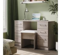 Ready Assembled 2 U Gloucester 6 Drawer Kneehole Desk (Ready Assembled) in Light Grey Ready Assembled 2 U Light Grey