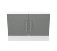 Ready Assembled 2 U Gloucester Compact 2 Door TV & Media Unit (Ready Assembled) in Mid Grey Ready Assembled 2 U Mid Grey