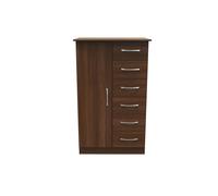 Ready Assembled 2 U Hampshire 1 Door 5 Drawer Childrens Wardrobe (Ready Assembled) in Walnut Ready Assembled 2 U Walnut