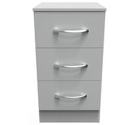 Ready Assembled 2 U Hampshire 3 Drawer Bedside Cab(Ready Assembled) in Dark Grey Ready Assembled 2 U Dark Grey
