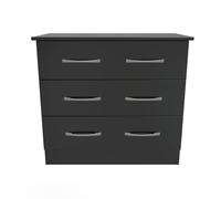 Ready Assembled 2 U Hampshire 3 Drawer Chest (Ready Assembled) in Black Ready Assembled 2 U Black