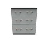 Ready Assembled 2 U Hampshire 3 Drawer Deep Chest (Ready Assembled) in Dark Grey Ready Assembled 2 U Dark Grey