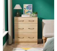 Ready Assembled 2 U Hampshire 3 Drawer Deep Chest (Ready Assembled) in Light Brown Ready Assembled 2 U Light Brown