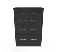 Ready Assembled 2 U Hampshire 4 Drawer Deep Chest (Ready Assembled) in Black Ready Assembled 2 U Black