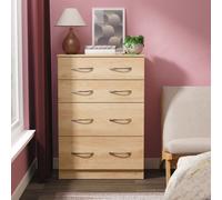 Ready Assembled 2 U Hampshire 4 Drawer Deep Chest (Ready Assembled) in Light Brown Ready Assembled 2 U Light Brown