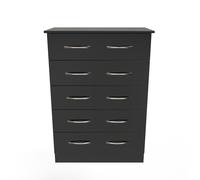 Ready Assembled 2 U Hampshire 5 Drawer Chest (Ready Assembled) in Black Ready Assembled 2 U Black
