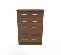 Ready Assembled 2 U Hampshire 5 Drawer Chest (Ready Assembled) in Walnut Ready Assembled 2 U Walnut