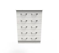 Ready Assembled 2 U Hampshire 5 Drawer Chest (Ready Assembled) in White Ready Assembled 2 U White