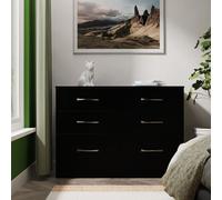 Ready Assembled 2 U Hampshire 6 Drawer Wide Chest (Ready Assembled) in Black Ready Assembled 2 U Black