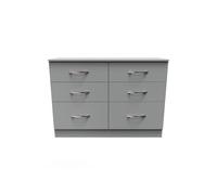 Ready Assembled 2 U Hampshire 6 Drawer Wide Chest (Ready Assembled) in Dark Grey Ready Assembled 2 U Dark Grey