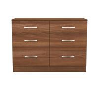 Ready Assembled 2 U Hampshire 6 Drawer Wide Chest (Ready Assembled) in Walnut Ready Assembled 2 U Walnut