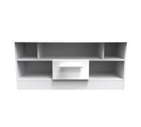 Ready Assembled 2 U Harrow 1 Drawer TV & Media Unit (Ready Assembled) in White Ready Assembled 2 U White