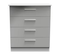 Ready Assembled 2 U Harrow 4 Drawer Chest (Ready Assembled) in Grey Ready Assembled 2 U Grey
