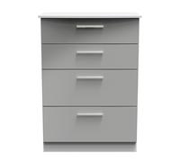 Ready Assembled 2 U Harrow 4 Drawer Deep Chest (Ready Assembled) in Grey Ready Assembled 2 U Grey