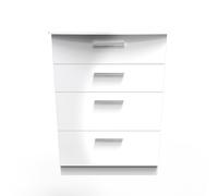 Welcome Furniture Ready Assembled Fourisse 4-Drawer Deep Chest of Drawers - White