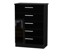Ready Assembled 2 U Harrow 5 Drawer Chest (Ready Assembled) in Black | Size: Large Ready Assembled 2 U Black Large