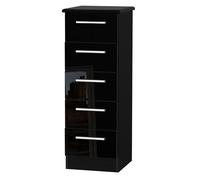 Ready Assembled 2 U Harrow 5 Drawer Tallboy (Ready Assembled) in Black | Size: Medium Ready Assembled 2 U Black Medium