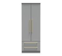Helmsley 2 Door 2 Drawer Wardrobe (Ready Assembled) Ready Assembled 2 U Dark Grey One Size