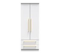 Ready Assembled 2 U Helmsley 2 Door 2 Drawer Wardrobe (Ready Assembled) in White Ready Assembled 2 U White