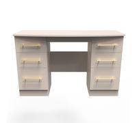 Ready Assembled 2 U Helmsley 6 Drawer Kneehole Desk (Ready Assembled) in Taupe Ready Assembled 2 U Taupe