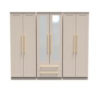 Welcome Furniture Ready Assembled Waltham Tall 6 Door Wardrobe - Kashmir Matt