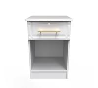 Ready Assembled 2 U Hereford 1 Drawer Bedside Cab(Ready Assembled) in White Ready Assembled 2 U White