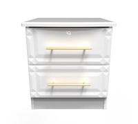Ready Assembled 2 U Hereford 2 Drawer Bedside Cab(Ready Assembled) in White Ready Assembled 2 U White