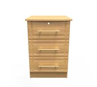 Ready Assembled 2 U Hereford 3 Drawer Bedside Cab(Ready Assembled) in Light Oak Ready Assembled 2 U Light Oak