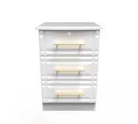 Ready Assembled 2 U Hereford 3 Drawer Bedside Cab(Ready Assembled) in White Ready Assembled 2 U White