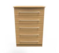 Ready Assembled 2 U Hereford 5 Drawer Chest (Ready Assembled) in Light Oak Ready Assembled 2 U Light Oak
