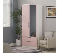 Ready Assembled 2 U Holborn 2 Door 2 Drawer Mirrored Robe (Ready Assembled) in Dusty Pink | Size: Large Ready Assembled 2 U Dusty Pink Large
