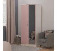 Ready Assembled 2 U Holborn 2 Door Mirrored Robe (Ready Assembled) in Dusty Pink | Size: Large Ready Assembled 2 U Dusty Pink Large