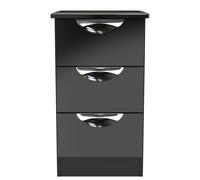 Ready Assembled 2 U Holborn 3 Drawer Bedside Cabinet (Ready Assembled) in Black | Size: Small Ready Assembled 2 U Black Small