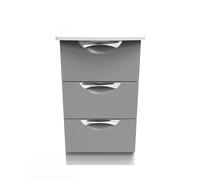 Ready Assembled 2 U Holborn 3 Drawer Bedside Cabinet (Ready Assembled) in Dark Grey Ready Assembled 2 U Dark Grey