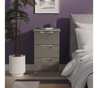 Ready Assembled 2 U Holborn 3 Drawer Bedside Cabinet (Ready Assembled) in Mid Grey | Size: Small Ready Assembled 2 U Mid Grey Small
