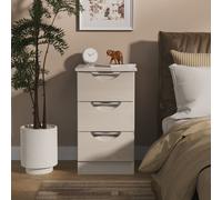 Ready Assembled 2 U Holborn 3 Drawer Bedside Cabinet (Ready Assembled) in Taupe | Size: Small Ready Assembled 2 U Taupe Small