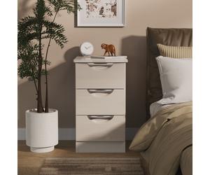 Ready Assembled 2 U Holborn 3 Drawer Bedside Cabinet (Ready Assembled) in Taupe | Size: Small Ready Assembled 2 U Taupe Small