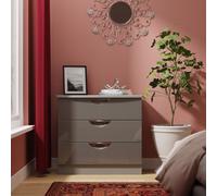 Ready Assembled 2 U Holborn 3 Drawer Chest (Ready Assembled) in Mid Grey | Size: Medium Ready Assembled 2 U Mid Grey Medium