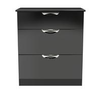 Ready Assembled 2 U Holborn 3 Drawer Deep Chest (Ready Assembled) in Black | Size: Medium Ready Assembled 2 U Black Medium