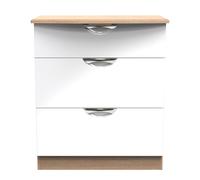 Ready Assembled 2 U Holborn 3 Drawer Deep Chest (Ready Assembled) in White Ready Assembled 2 U White
