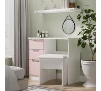 Ready Assembled 2 U Holborn 3 Drawer Vanity (Ready Assembled) in Dusty Pink | Size: Medium Ready Assembled 2 U Dusty Pink Medium