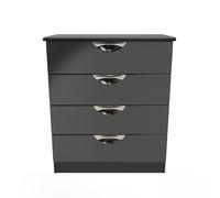 Ready Assembled 2 U Holborn 4 Drawer Chest (Ready Assembled) in Black | Size: Medium Ready Assembled 2 U Black Medium