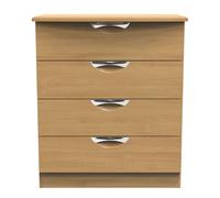 Ready Assembled 2 U Holborn 4 Drawer Chest (Ready Assembled) in Brown Ready Assembled 2 U Brown