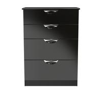 Ready Assembled 2 U Holborn 4 Drawer Deep Chest (Ready Assembled) in Black | Size: Medium Ready Assembled 2 U Black Medium