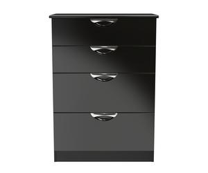 Ready Assembled 2 U Holborn 4 Drawer Deep Chest (Ready Assembled) in Black | Size: Medium Ready Assembled 2 U Black Medium