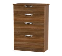 Ready Assembled 2 U Holborn 4 Drawer Deep Chest (Ready Assembled) in Walnut Ready Assembled 2 U Walnut
