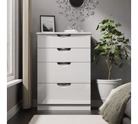 Ready Assembled 2 U Holborn 4 Drawer Deep Chest (Ready Assembled) in White | Size: Medium Ready Assembled 2 U White Medium