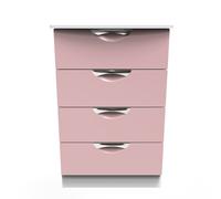 Ready Assembled 2 U Holborn 4 Drawer Midi Chest (Ready Assembled) in Dusty Pink | Size: Medium Ready Assembled 2 U Dusty Pink Medium