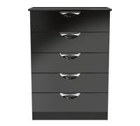 Ready Assembled 2 U Holborn 5 Drawer Chest (Ready Assembled) in Black | Size: Large Ready Assembled 2 U Black Large